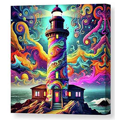 Starry Lighthouse canvas print