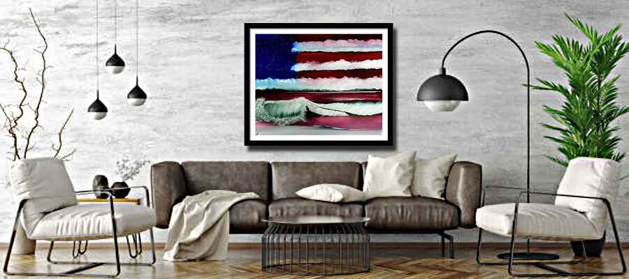 American Flag Canvas Framed Wall Art