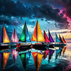 sailboats in color sympony