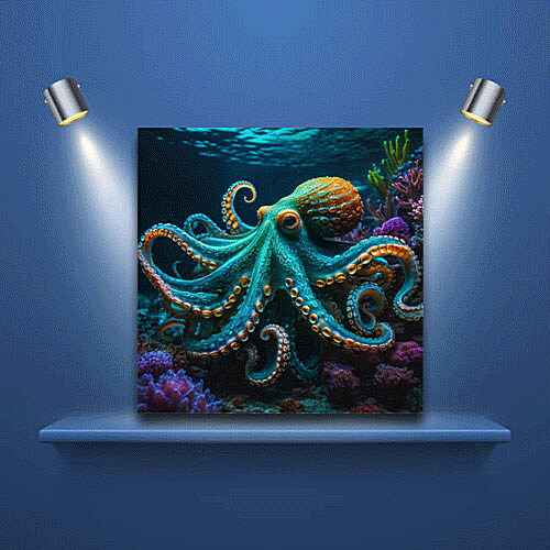 ​Coral Reef Octopus wall view