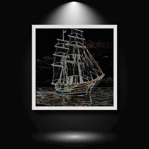Neon Schooner wall view